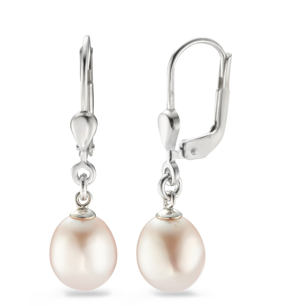 Drop Earrings Silver Rhodium plated Freshwater pearl