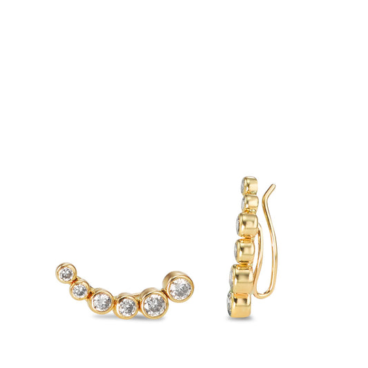 Ear Climber 9k Yellow Gold Zirconia