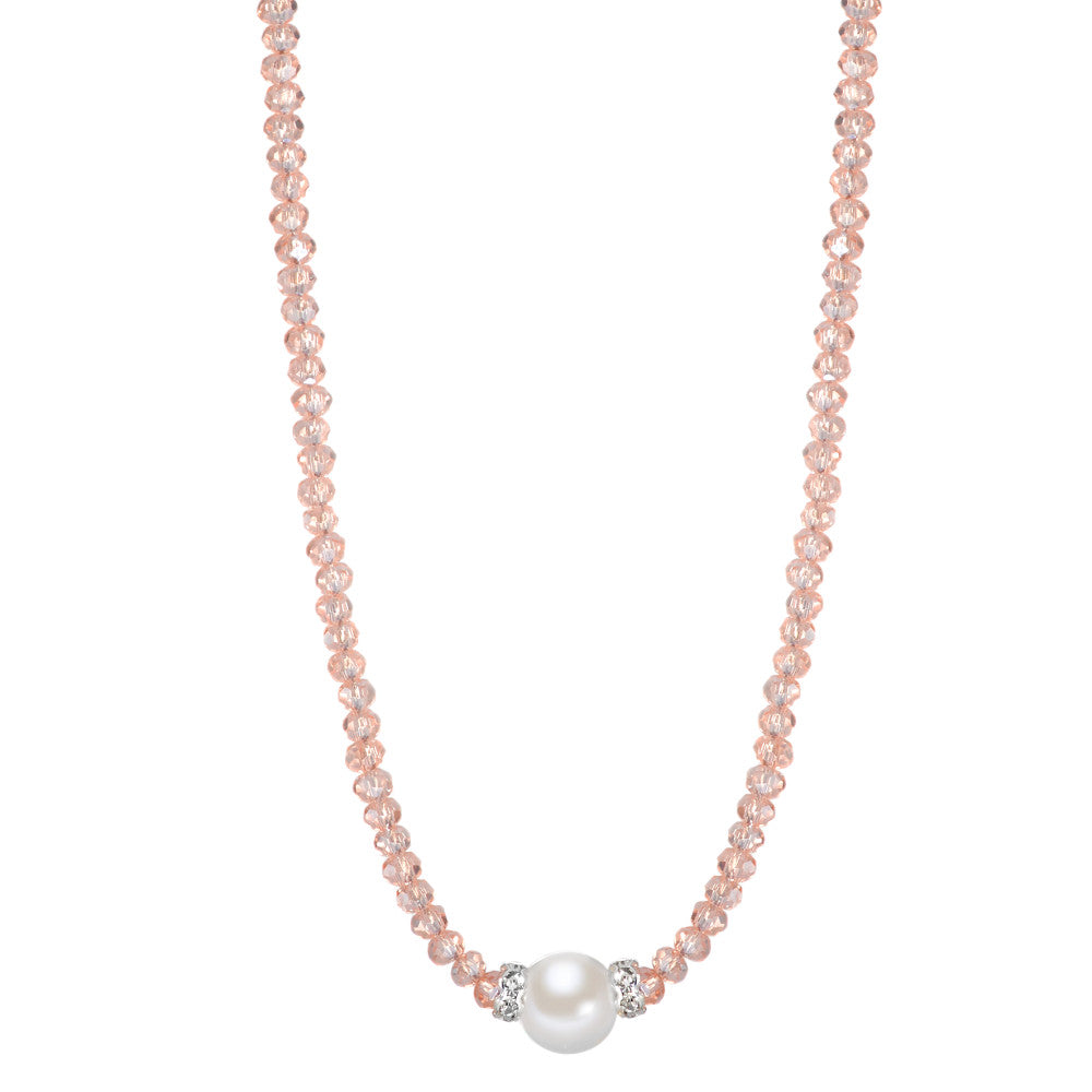 Necklace Stainless steel Crystal Freshwater pearl 43 cm