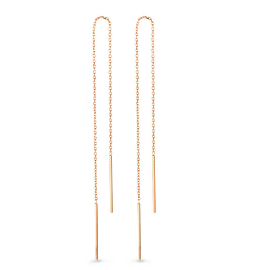 Threader Earrings Bronze Gold plated 15 cm