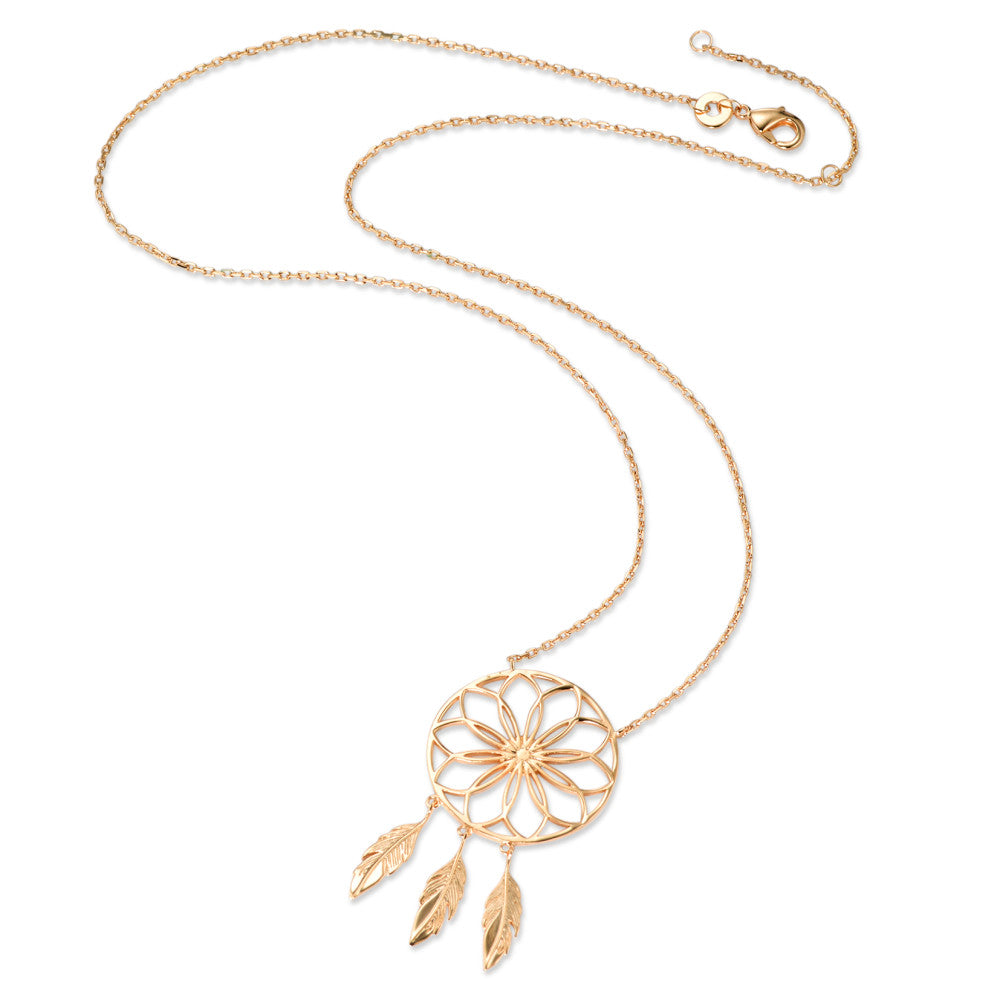 Necklace Bronze Gold plated Dreamcatcher 40-45 cm Ø23 mm