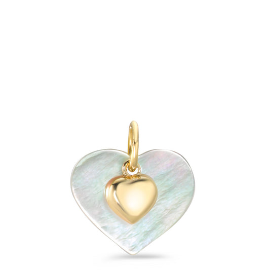 Pendant 9k Yellow Gold Mother of pearl Heart Ø13 mm