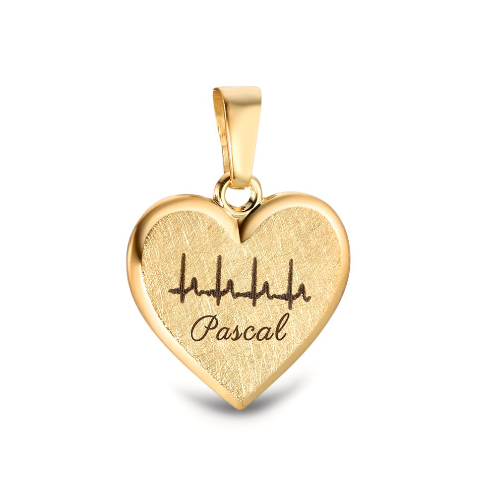 Engravable pendant 9k Yellow Gold Heart Ø12 mm