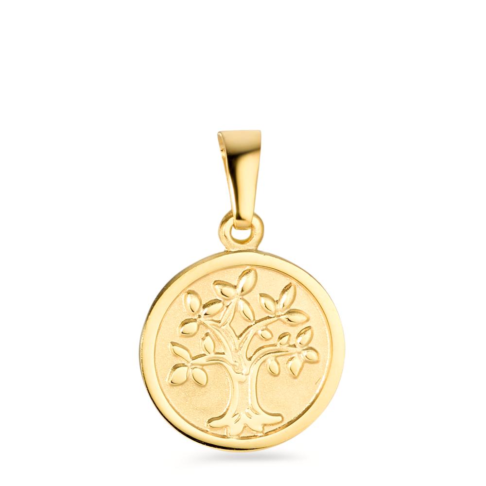 Engravable pendant 9k Yellow Gold Tree Of Life Ø12 mm