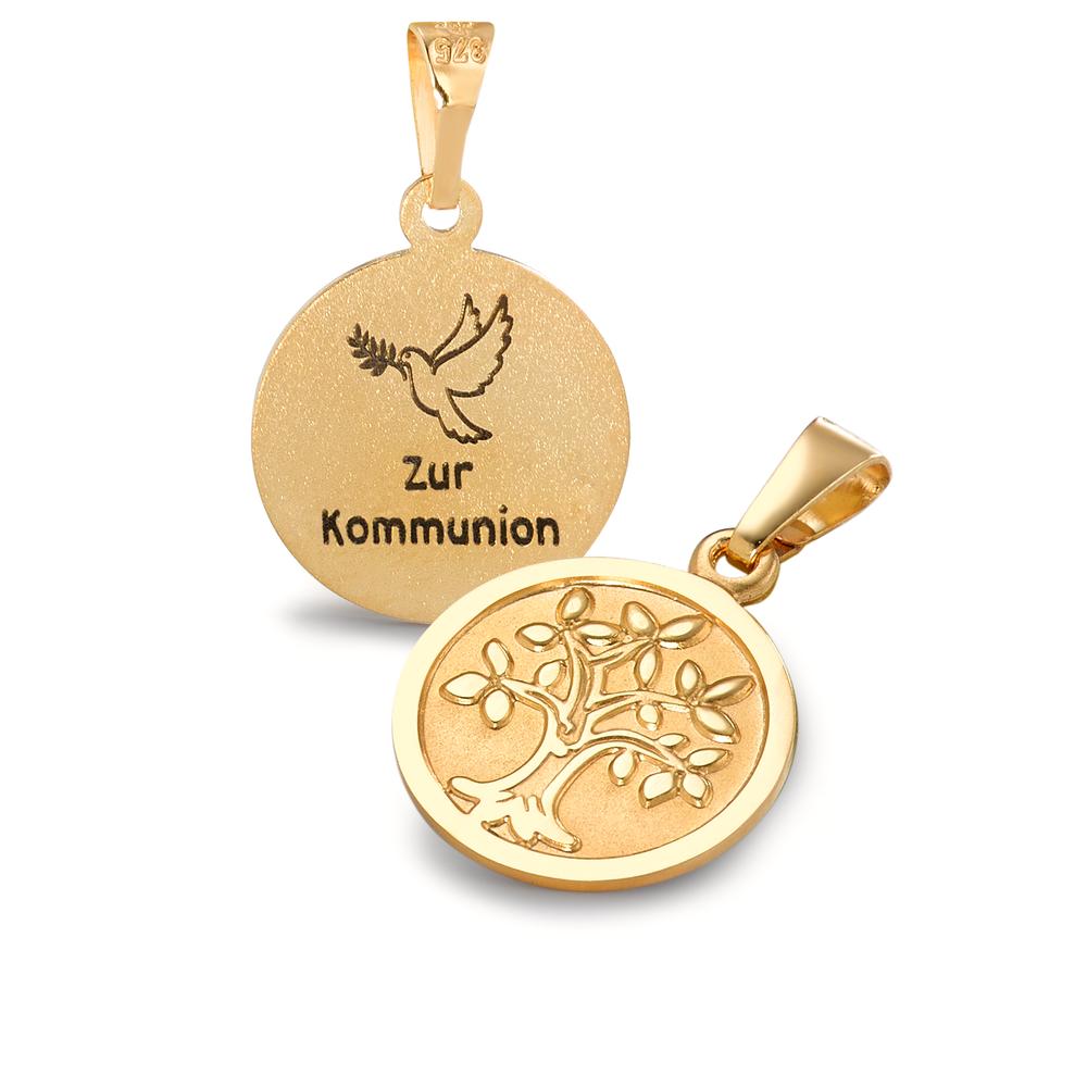 Engravable pendant 9k Yellow Gold Tree Of Life Ø12 mm