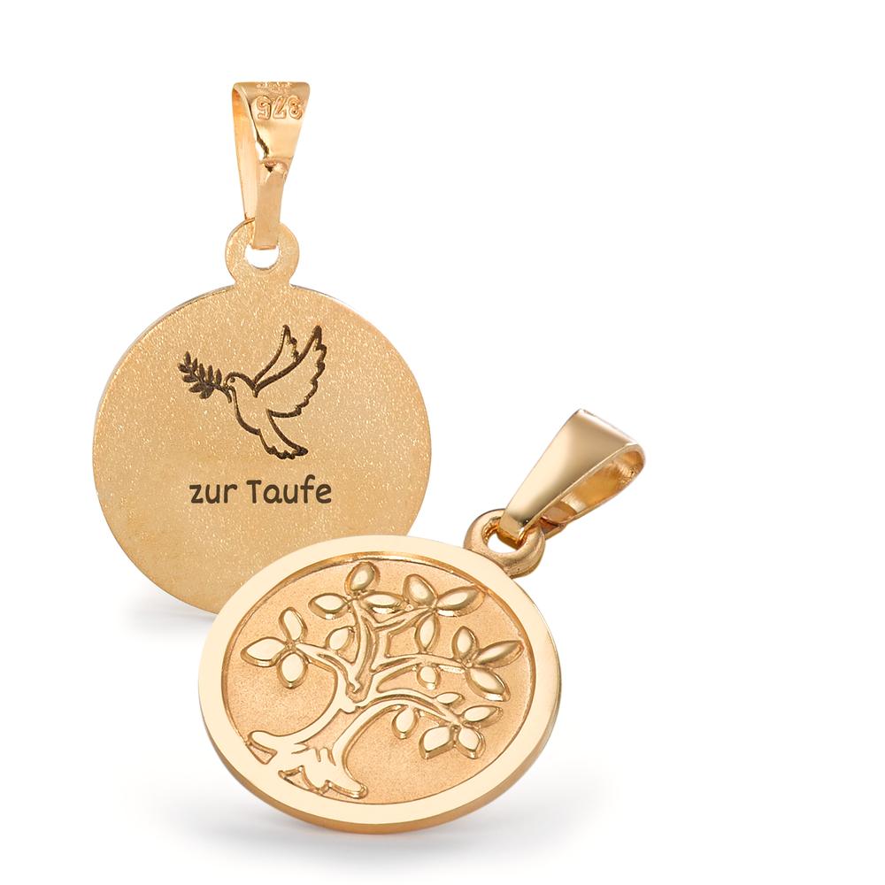 Engravable pendant 9k Yellow Gold Tree Of Life Ø12 mm