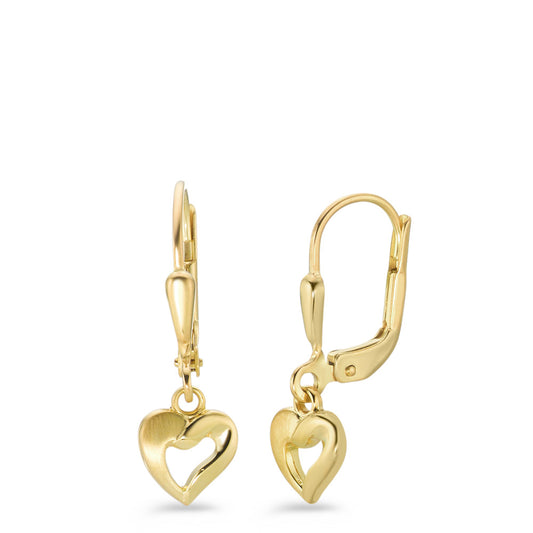 Drop Earrings 9k Yellow Gold Heart