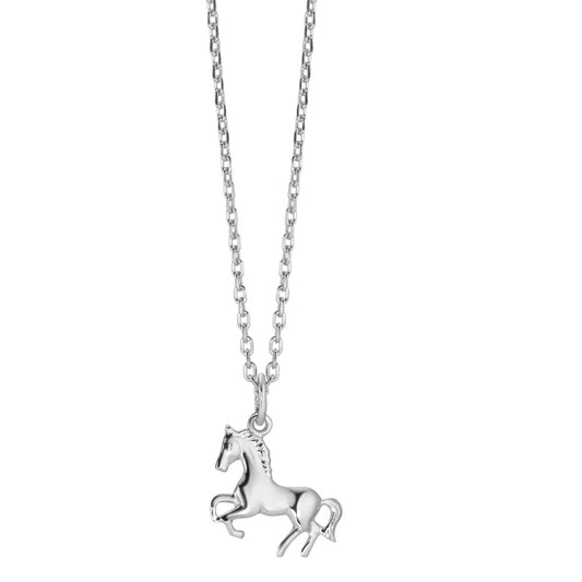 Necklace with pendant Silver Rhodium plated Horse 38-40 cm