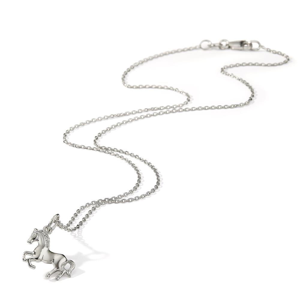 Necklace with pendant Silver Rhodium plated Horse 38-40 cm