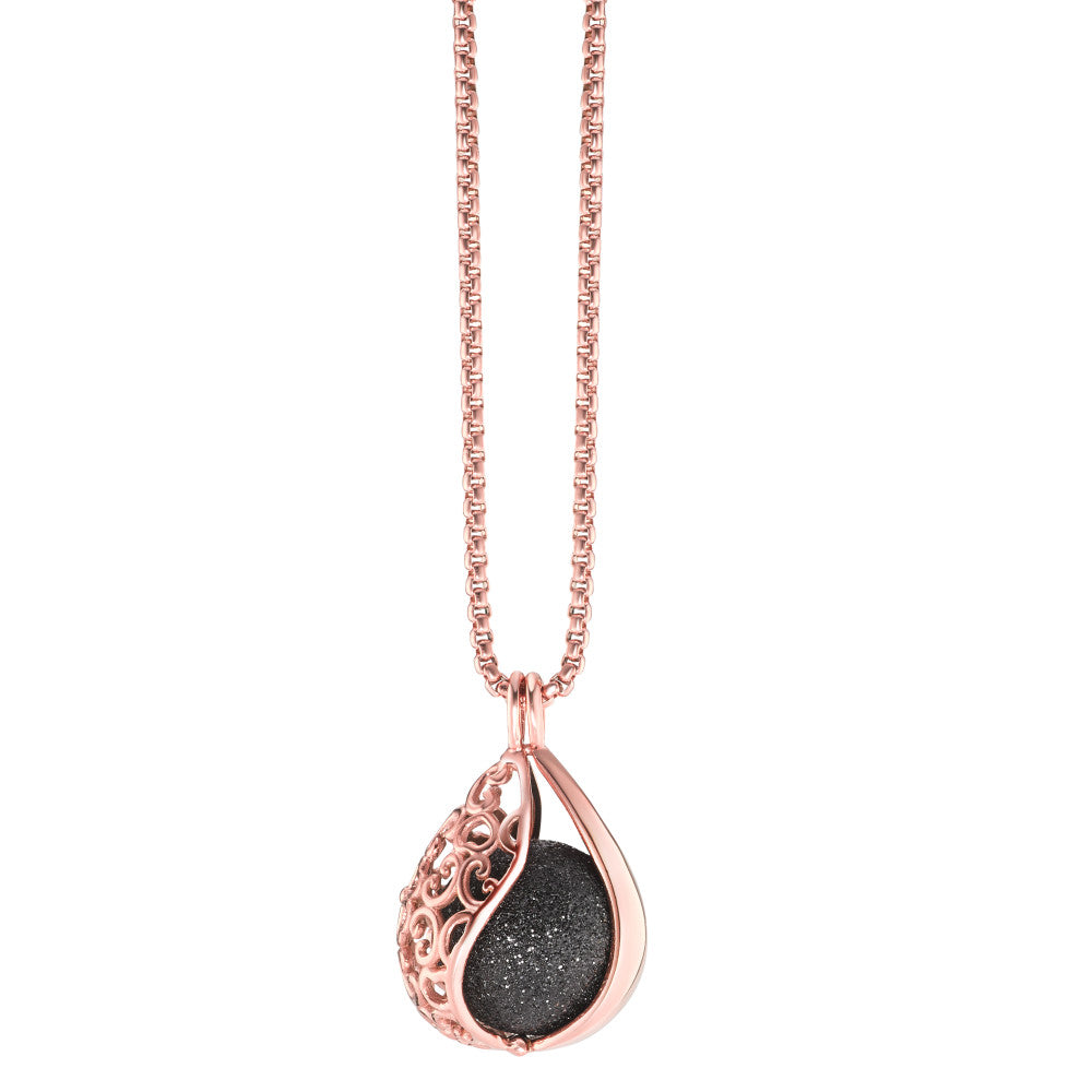 Necklace with pendant Stainless steel Rose IP coated 80 cm