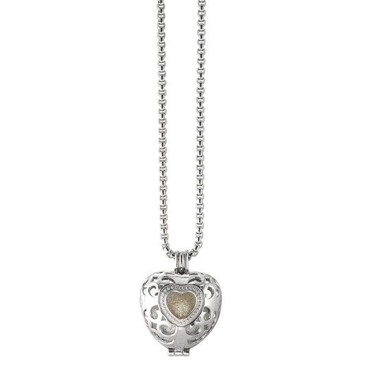 Necklace with pendant Stainless steel Heart 80 cm Ø24 mm