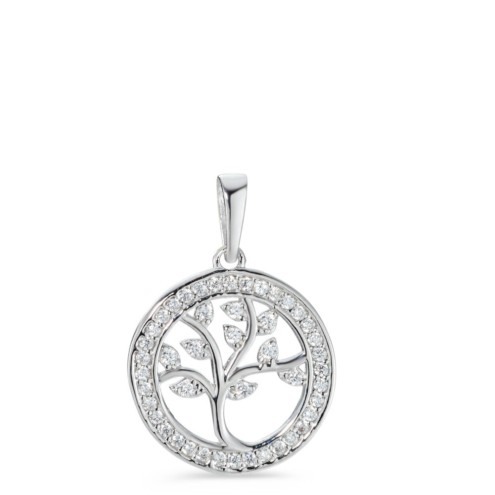 Pendant Silver Zirconia Rhodium plated Tree Of Life Ø15 mm