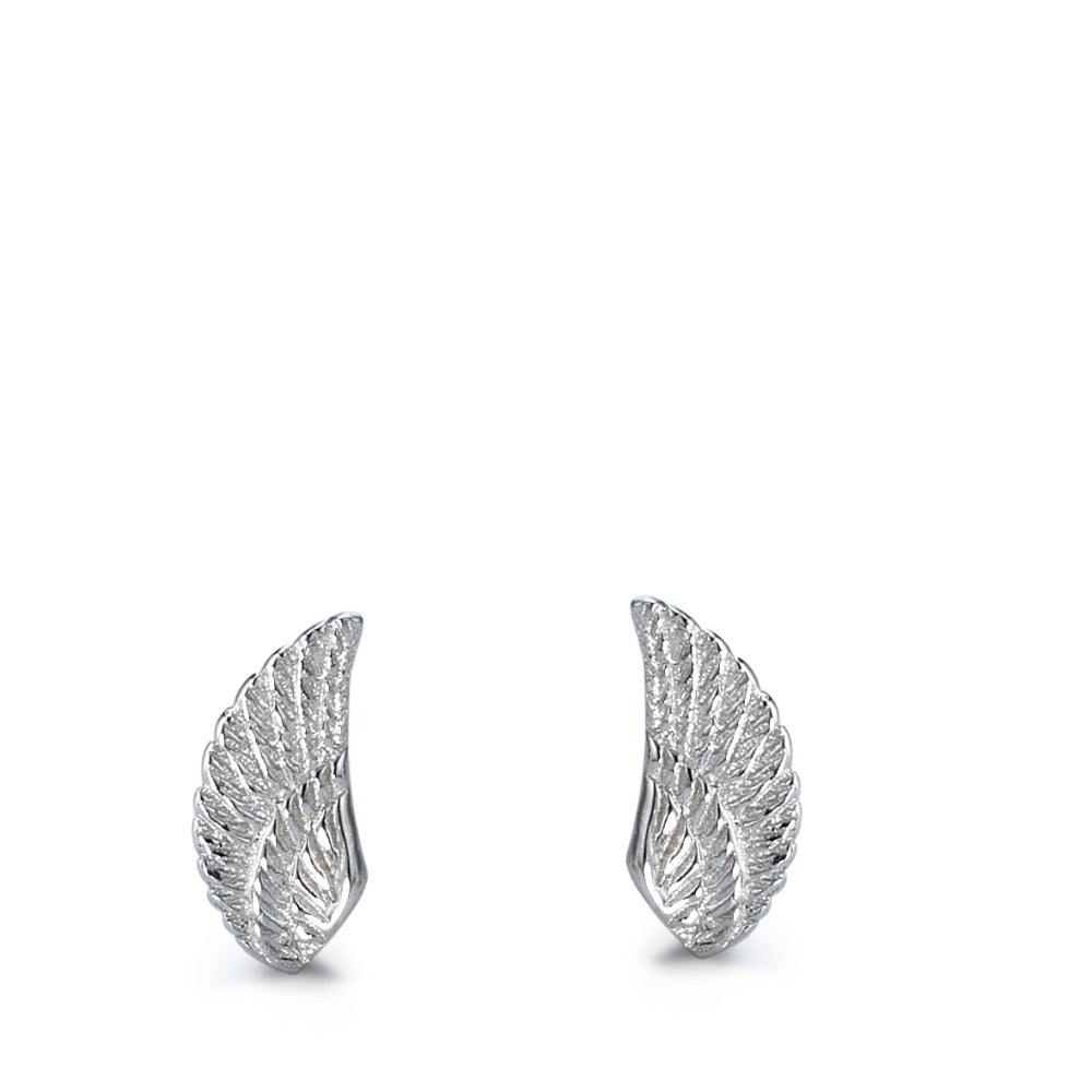 Stud earrings Silver Rhodium plated Wing