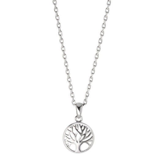 Necklace with pendant Silver Rhodium plated Tree Of Life 40-42 cm Ø10.5 mm