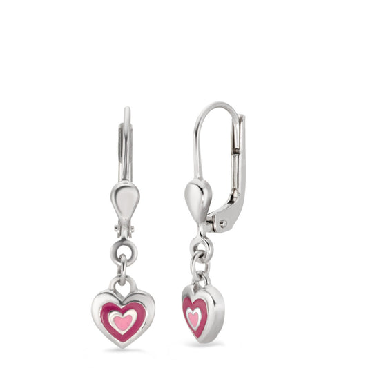 Drop Earrings Silver Rhodium plated Heart