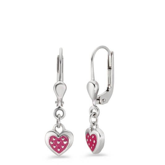 Drop Earrings Silver Rhodium plated Heart