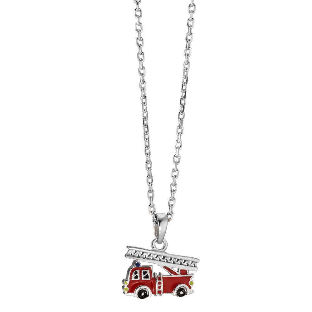 Necklace with pendant Silver Lacquered Fire Brigade 38-40 cm