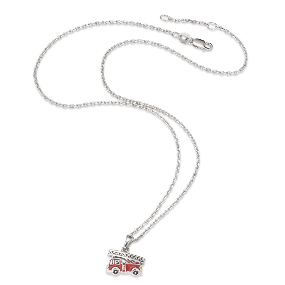 Necklace with pendant Silver Lacquered Fire Brigade 38-40 cm