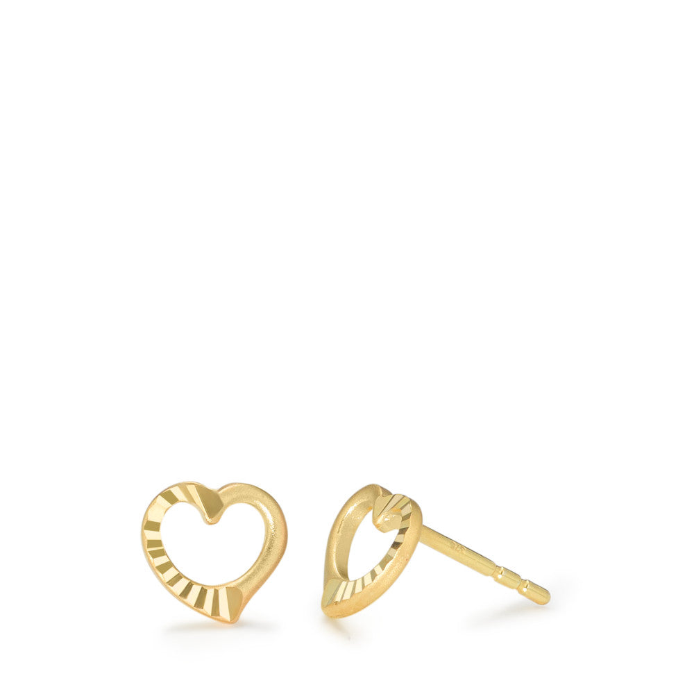 Stud earrings 9k Yellow Gold Heart Ø7 mm