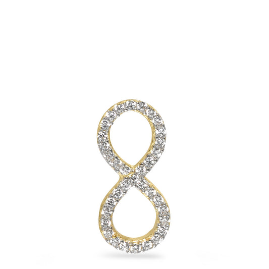 Pendant 9k Yellow Gold Zirconia Infinity