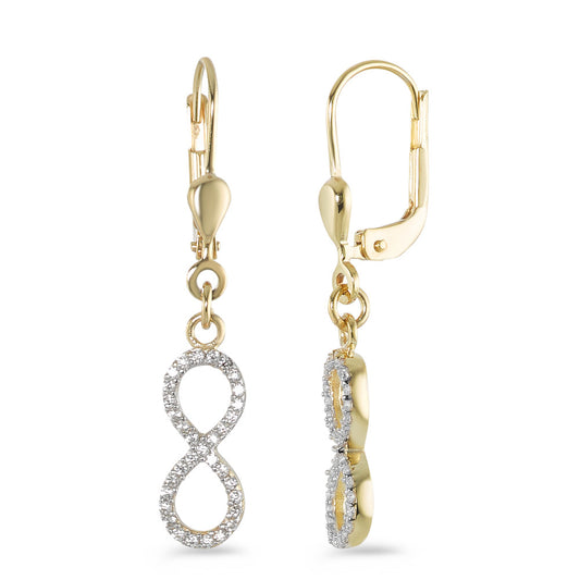 Drop Earrings 9k Yellow Gold Zirconia Infinity