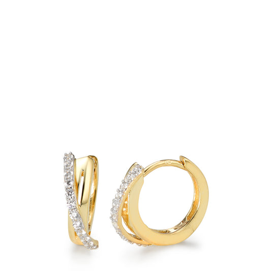 Hinged hoop 9k Yellow Gold Zirconia 26 Stones