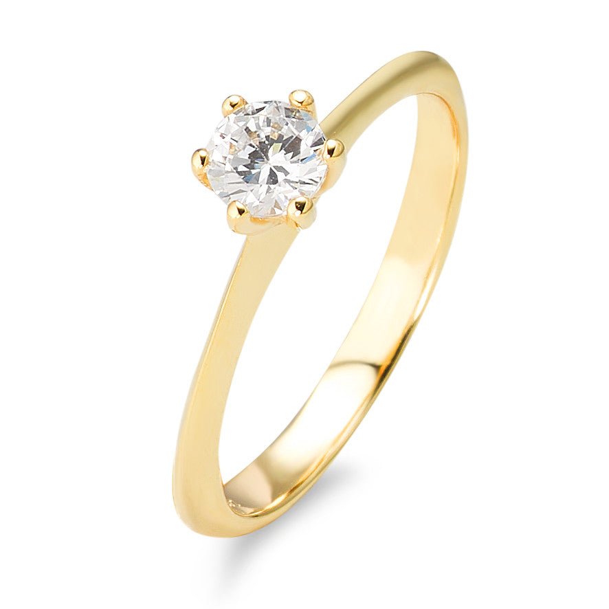 Solitaire ring 9k Yellow Gold Zirconia Ø4.5 mm