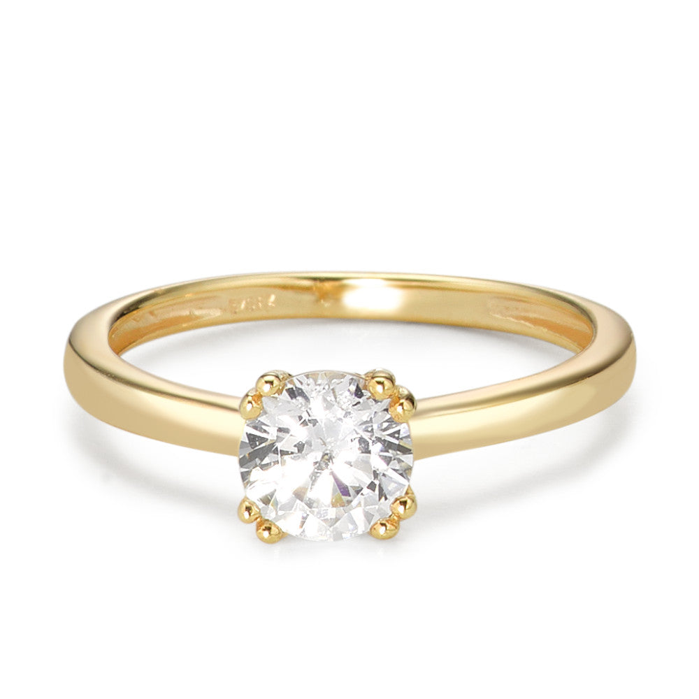 Solitaire ring 9k Yellow Gold Zirconia Ø5.5 mm