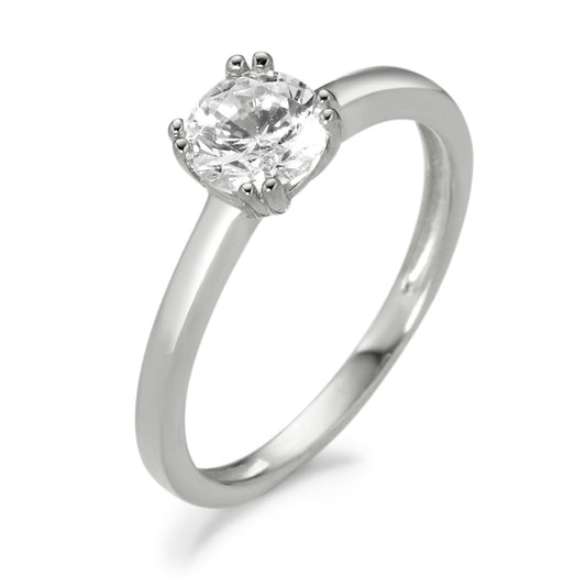 Solitaire ring 9k White Gold Zirconia Ø5.5 mm