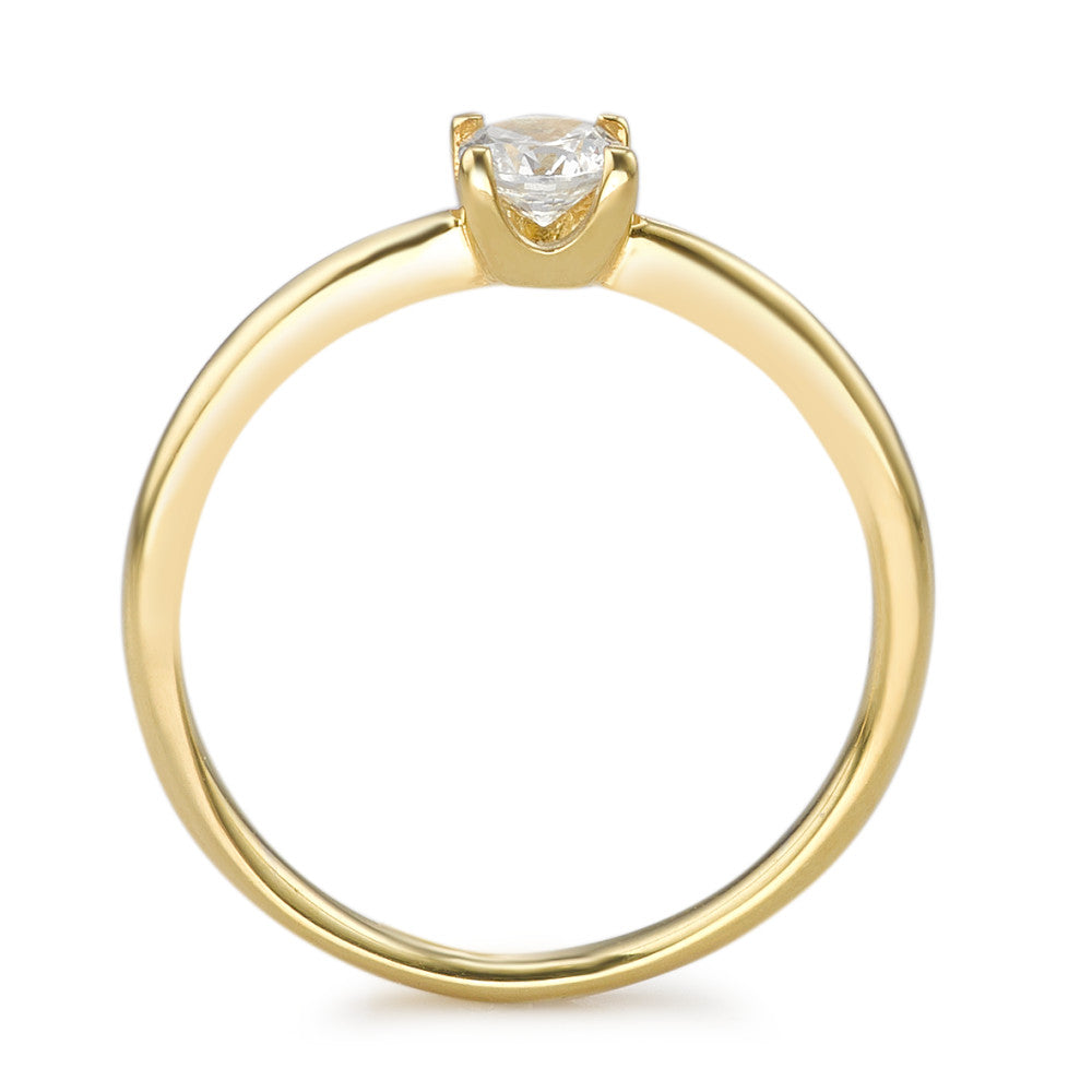 Solitaire ring 9k Yellow Gold Zirconia Ø3.8 mm