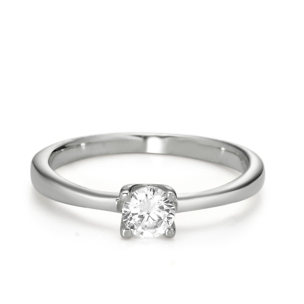 Solitaire ring 9k White Gold Zirconia Ø3.8 mm