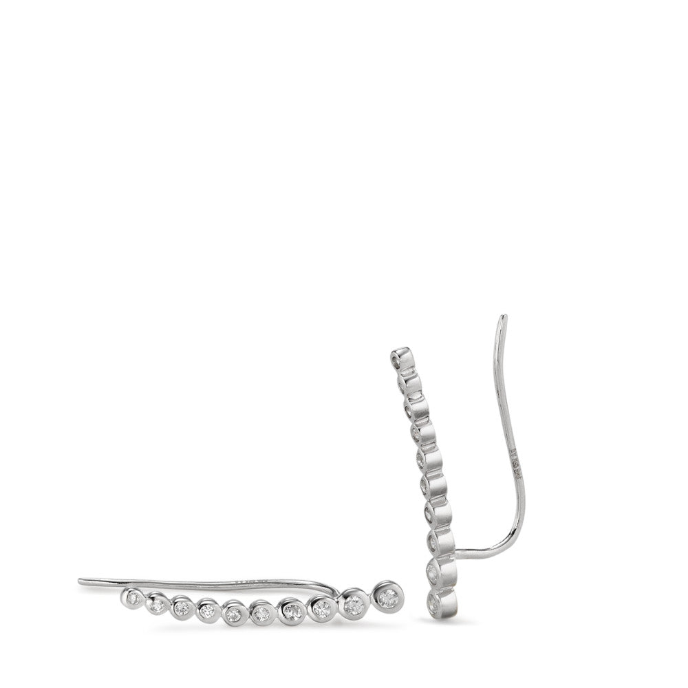 Ear Climber Silver Zirconia 20 Stones Rhodium plated