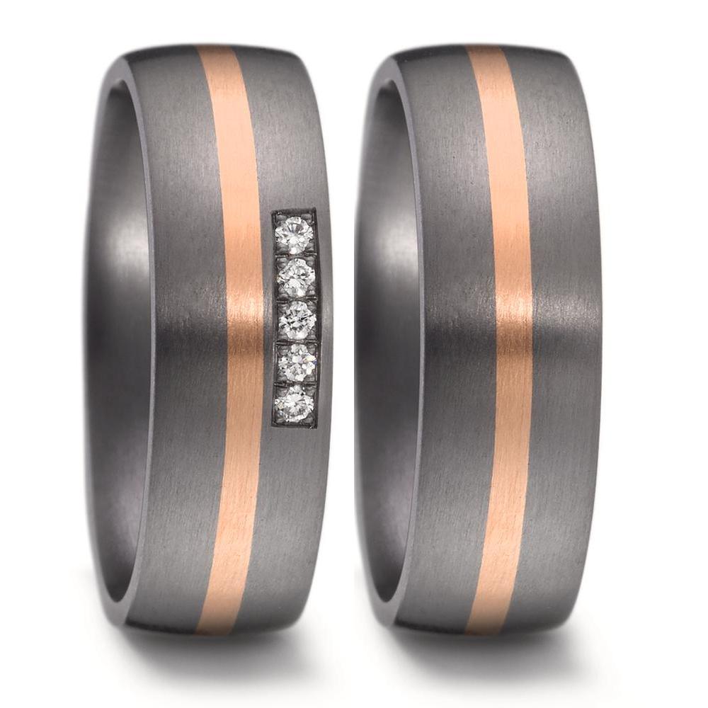 Wedding Ring Tantal 999, 14k Rose Gold