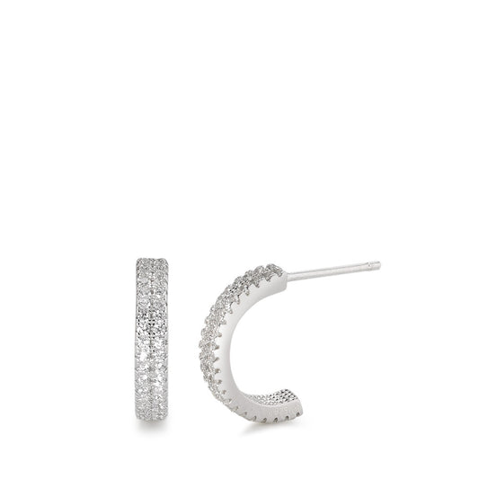 Hoop earrings Silver Zirconia Rhodium plated