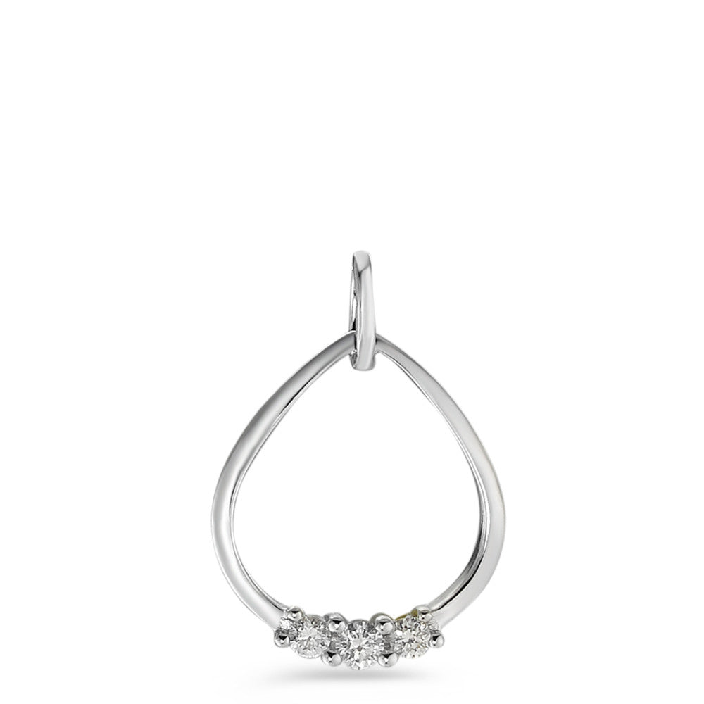 Pendant 18k White Gold Diamond White, 0.07 ct, 3 Stones, brilliant, w-si