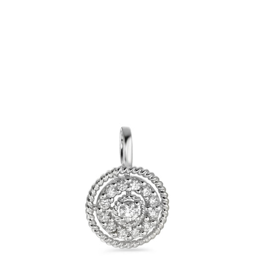 Pendant 18k White Gold Diamond White, 0.16 ct, 13 Stones, brilliant, w-si Ø9.5 mm