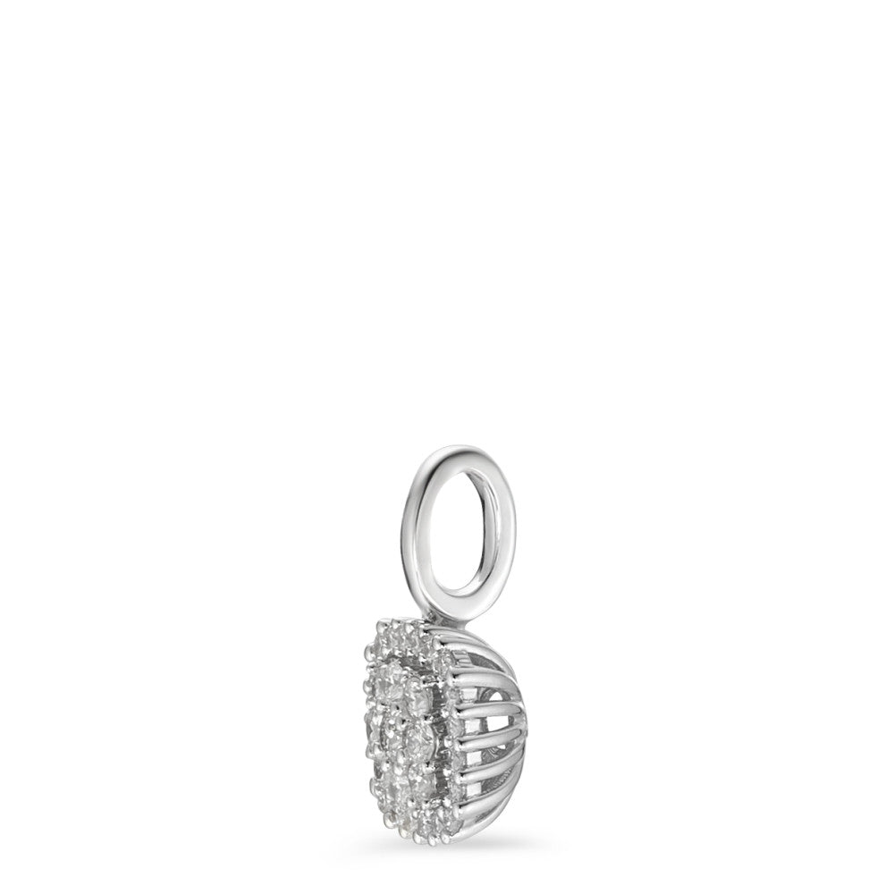 Pendant 18k White Gold Diamond White, 0.25 ct, 29 Stones, brilliant, w-si Ø8 mm