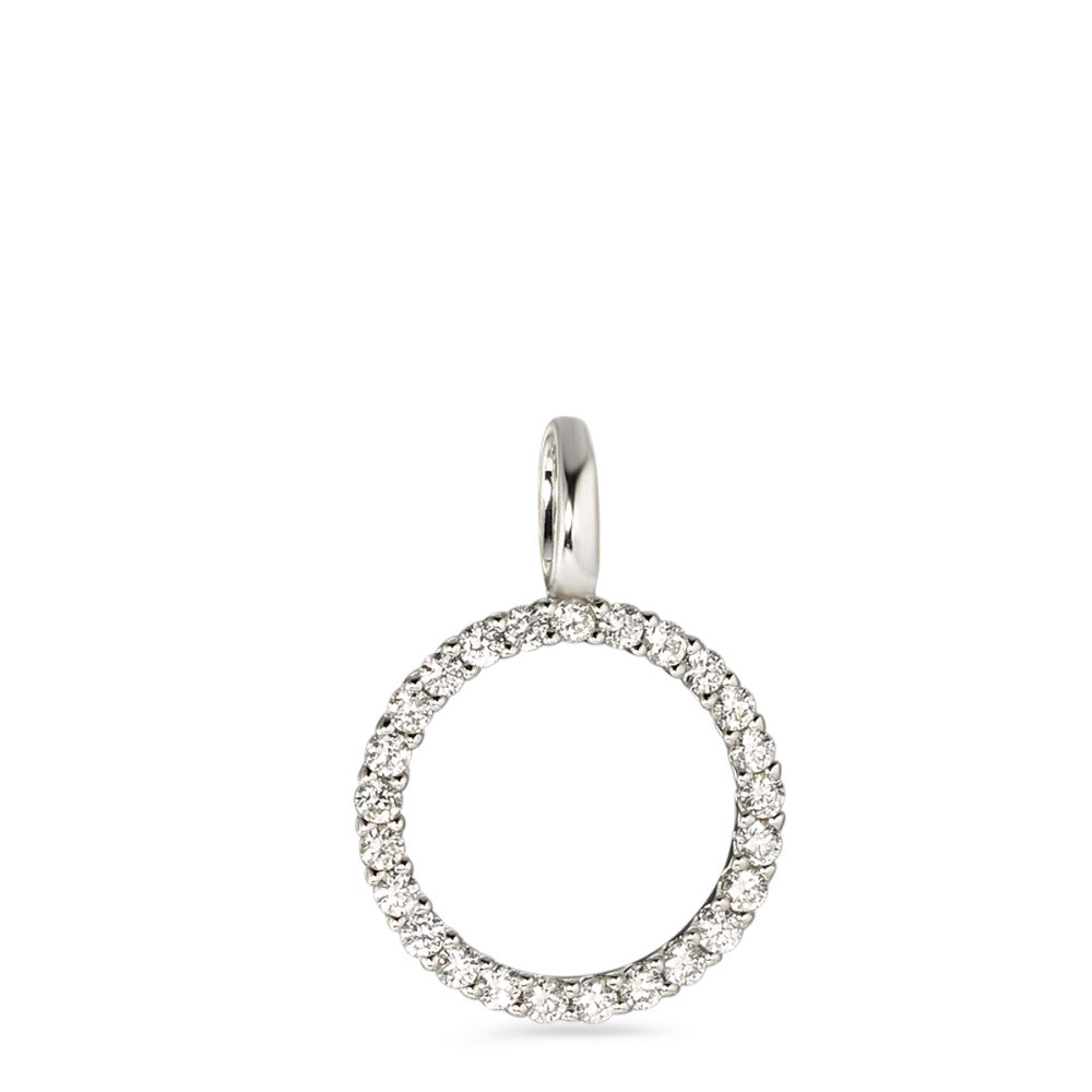 Pendant 18k White Gold Diamond White, 0.25 ct, 25 Stones, brilliant, w-si Ø13.5 mm