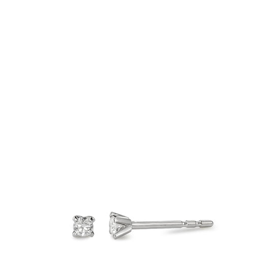 Stud earrings 18k White Gold Diamond White, 0.10 ct, 2 Stones, brilliant, w-si Ø3 mm