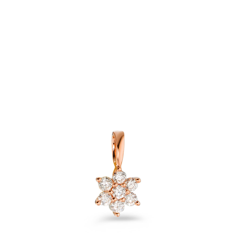 Pendant 18k Red Gold Diamond White, 0.14 ct, 7 Stones, brilliant, w-si Ø6 mm