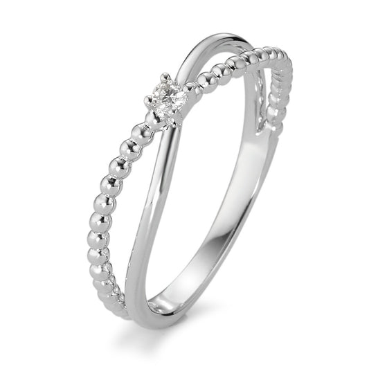 Ring 18k White Gold Diamond White, 0.04 ct, brilliant, w-si