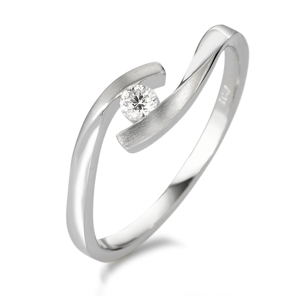 Ring 18k White Gold Diamond White, 0.07 ct, brilliant, w-si