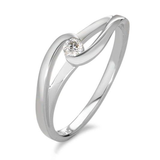 Ring 18k White Gold Diamond White, 0.08 ct, brilliant, w-si