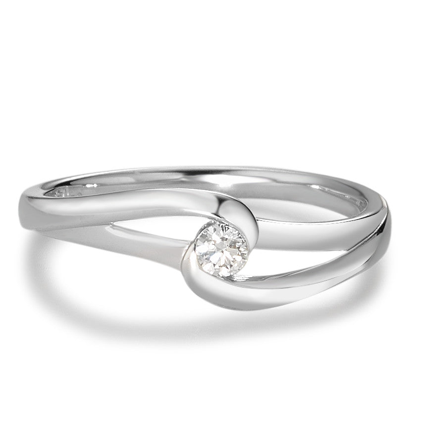 Ring 18k White Gold Diamond White, 0.08 ct, brilliant, w-si