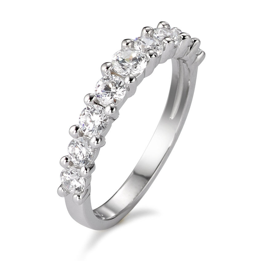 Memory ring 9k White Gold Zirconia White, 9 Stones