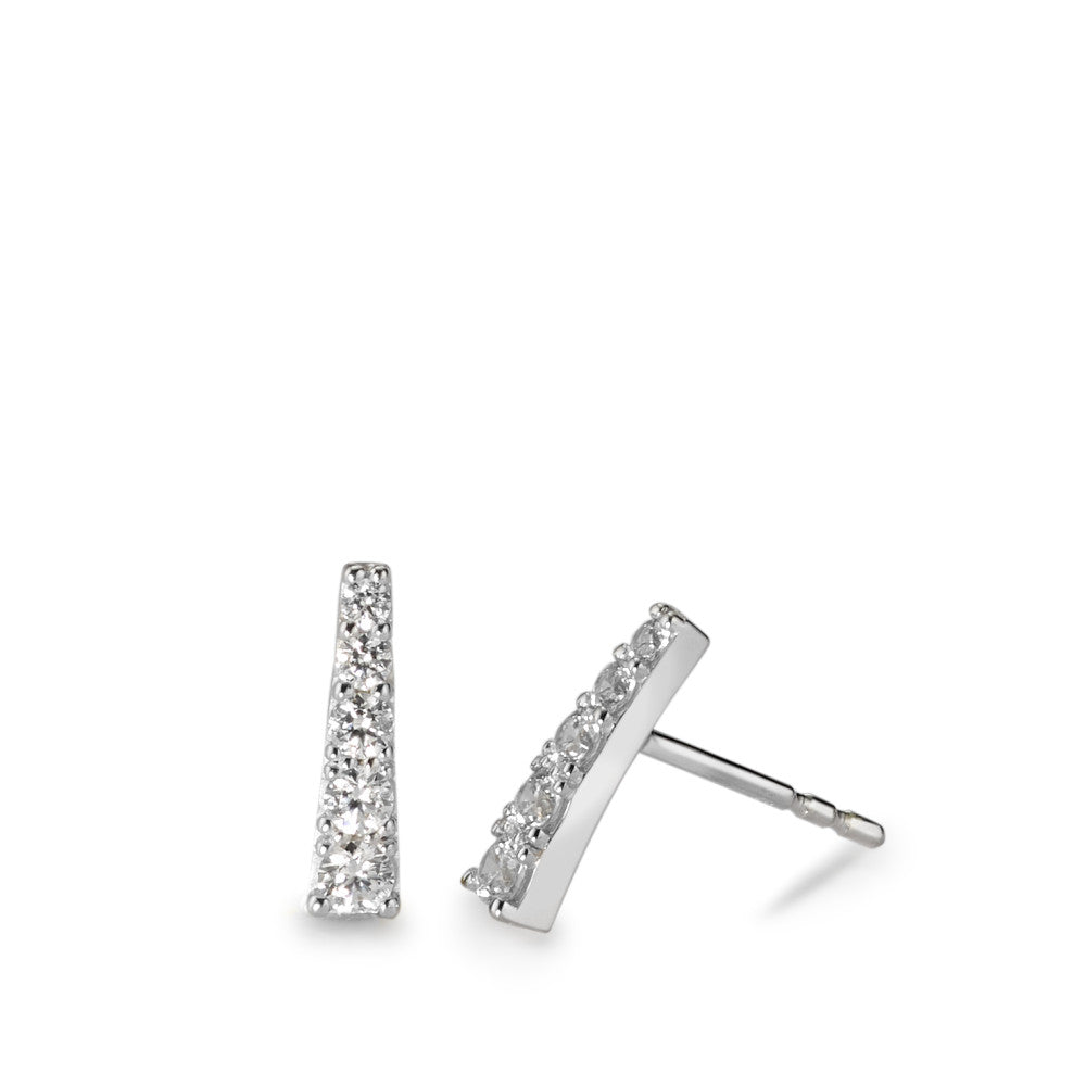 Stud earrings 9k White Gold Zirconia White, 10 Stones