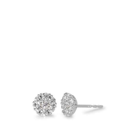 Stud earrings 9k White Gold Zirconia White, 14 Stones Ø6.8 mm