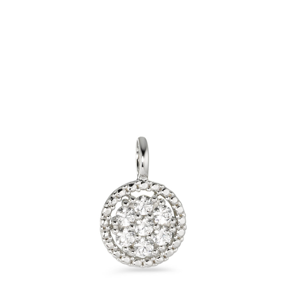 Pendant 9k White Gold Zirconia White, 7 Stones Ø9.2 mm