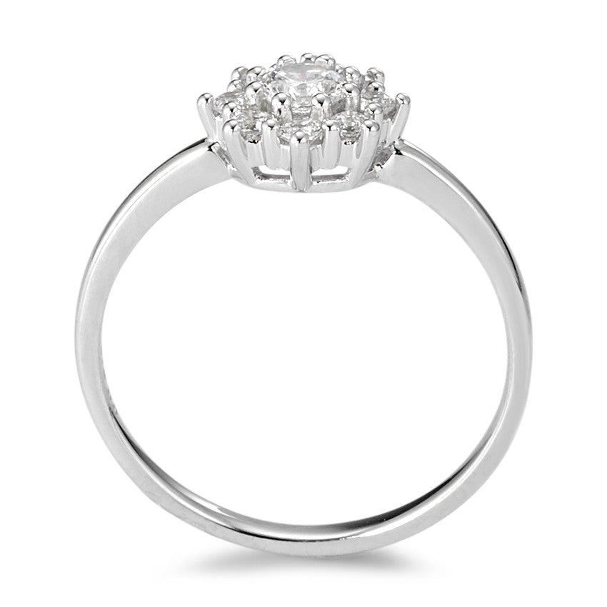 Solitaire ring 9k White Gold Zirconia White, 9 Stones Ø7.8 mm