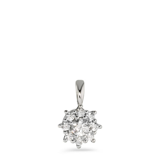 Pendant 9k White Gold Zirconia White, 9 Stones Ø7.8 mm